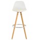 Lot de 4 Chaises de Bar Haute Blanche Piétement Chêne KosyForm