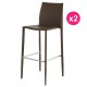 Lot de 2 Chaises de Bar Simili-Cuir Sable KosyForm