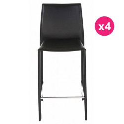 Conjunto de 4 cadeiras preto KosyForm trabalho plano