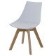 Lot de 2 Chaises Blanches et Piétement Chêne KosyForm