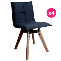 Conjunto de 4 cadeiras tecido cinzento escuro KosyForm