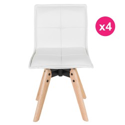 Set of 4 chairs leather white KosyForm