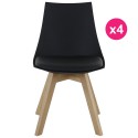 Set of 4 chairs black and oak KosyForm base