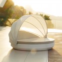 Sonnenbaden Vela Daybed Vondom weißen Mast kippen runden Schirm