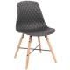 Lot de 4 Chaises Polypropylène Noir Piétement Chêne Vigi KosyForm