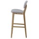 Lot de 2 Chaises de Bar Tissus Gris et Piétement Chêne Ana KosyForm