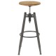 Lot de 2 Tabourets de Bar Assise en Pin Massif et Pieds Métal Soon KosyForm