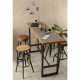 Lot de 2 Tabourets de Bar Assise en Pin Massif et Pieds Métal Soon KosyForm