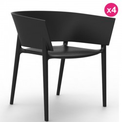 Conjunto de 4 sillas VONDOM diseño África negro