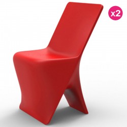 Set von 2 Stühlen Vondom Design Sloo Red