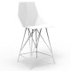 Set of 2 high stools FAZ Vondom white and metal with armrests