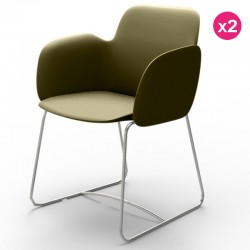Pack de 2 sillas VONDOM pezzettina caqui Matt y metal Pack de 2 sillas VONDOM pezzettina caqui Matt y metal