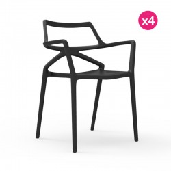 Lot de 4 Chaises Delta Vondom Noir