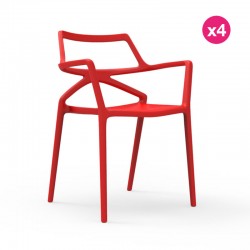 Conjunto de 4 cadeiras Delta Vondom Red