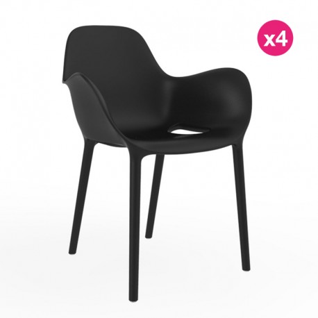 Lot de 4 Chaises Sabinas Vondom Noir