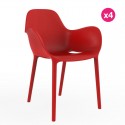 Set de 4 sillas sabinas VONDOM red