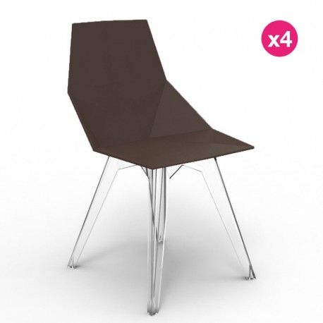 Lot de 4 chaises FAZ Vondom Bronze