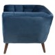 Fauteuil en Velours Bleu et Noyer Meryl KosyForm