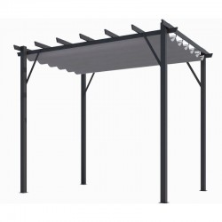 Pergola Aluminio Habrita Antracita 12m2 con lienzo de sombra