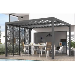 Pérgola Bioclimática Orientable Blades 11m2 y Brise-Vue fachada 3.6m