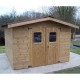Therma Garden Shelter in Solid Wood of 10.33 m2 with Onduline Habrita Roof