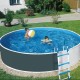 Piscine Azuro Ronde Imitation Graphite-blanche 460x120