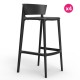 Lot de 4 tabourets de bar Vondom Africa hauteur d'assise 74,5 cm noir