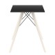 Dining table Vondom Faz Wood black square top and natural oak feet