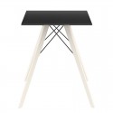 Mesa de jantar Vondom Faz Wood preto quadrado top e pés de carvalho natural
