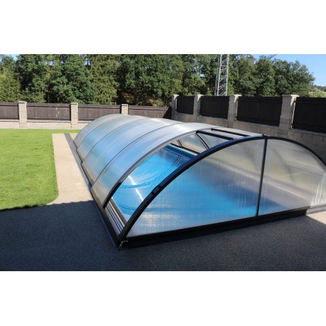 Rifugio per piscina in alluminio e policarbonato 332 x 642 x 111