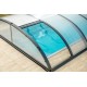Rifugio per piscina in alluminio antracite e policarbonato 390 x 642 x 75
