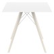 Table à manger Vondom Faz Wood Plateau 80 Carre Blanc et Pieds Chêne Blanchi