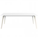 Table Vondom Faz Wood Tray 200x90 White and Black Border with Bleached Oak Feet