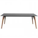 Tafel Vondom Faz Wood Tray 200x90 Zwart en Voeten Naturel Eiken