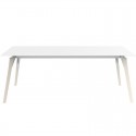 Table Vondom Faz Wood Tray 200x100 White and Feet White Oak