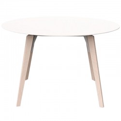 Table Ronde Vondom Faz Wood Plateau Blanc et Pieds Chêne Blanchis Diamètre 120cm H74cm Table Ronde Vondom Faz Wood Plateau Blanc et Pieds Chêne Blanchis Diamètre 120cm H74cm