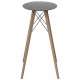 High Table Vondom Faz Wood Top Round Hpl Black and Feet Natural Oak Diameter 60 x H105cm