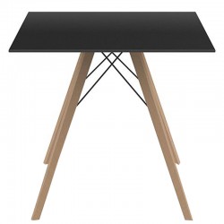 Mesa de comedor Vondom Faz Bandeja de madera 80 Carre negro y pies de roble natural Mesa de comedor Vondom Faz Bandeja de madera 80 Carre negro y pies de roble natural