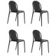 Lot de 4 chaises Vondom Brooklyn noir