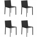 Set van 4 vondom quartz stoelen zwart