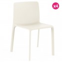 Set of 4 white Vondom Kes chairs