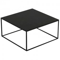 Square coffee table Pixel Vondom Dekton Kelya black and black legs 80x80xH25