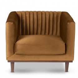 Fauteuil en Velours Caramel Mante KosyForm