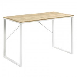 Rectangular desk 120x60 light wood and white metal KosyForm