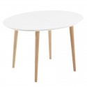 Oval Table Extendable 120 to 200x90 White and beech legs KosyForm