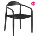 Set mit 2 Stühlen mit Armlehne aus Eukalyptus Black KosyForm