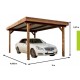 Holzcarport ohne Dach 304x502 Delahaye 15 m2