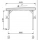 Holzcarport ohne Dach 304x502 Delahaye 15 m2