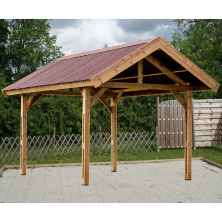 Carport en Bois 18m2 avec Toit Habrita