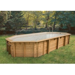 Pool Holz Ubbink Azura 400x750 H130 Liner Beige